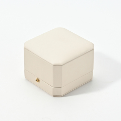 FANXI Custom beige PU leather microfiber ring box