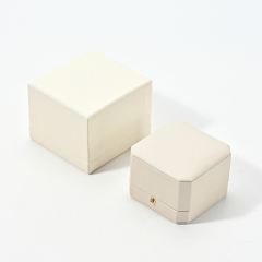 FANXI Custom beige PU leather microfiber ring box