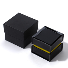 FANXI Custom black rubber paint velvet wedding ring box
