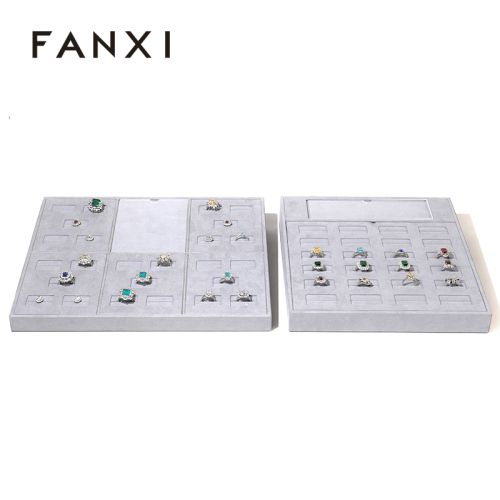 FANXI Custom grey microfiber jewelry display set