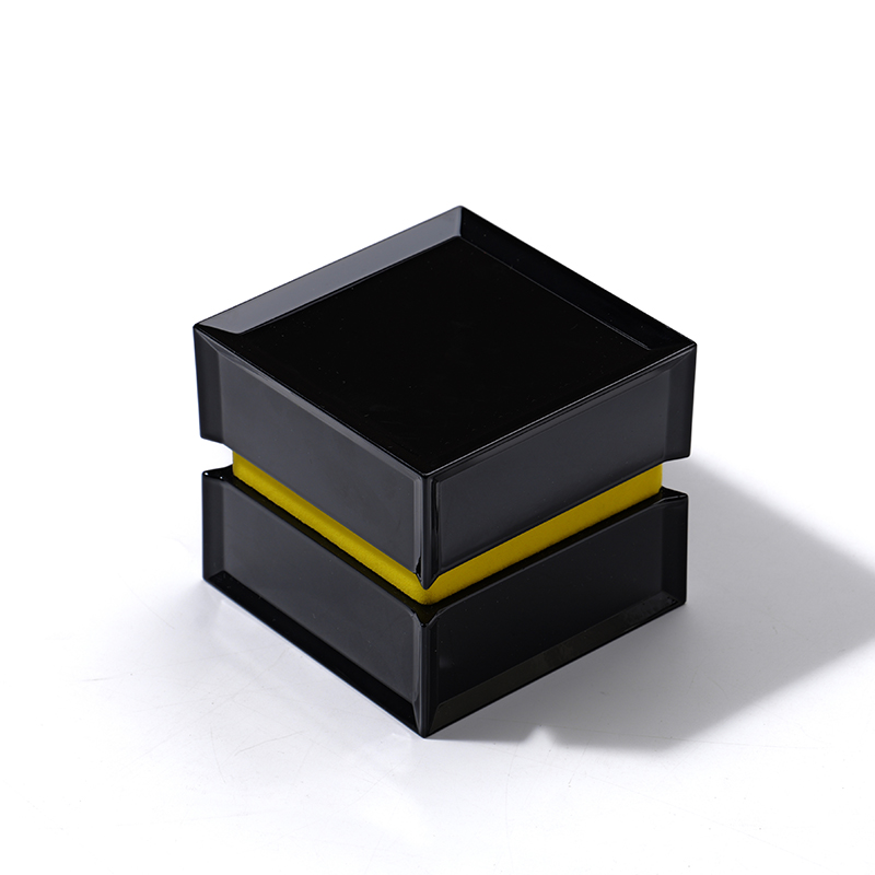FANXI Custom black rubber paint velvet wedding ring box