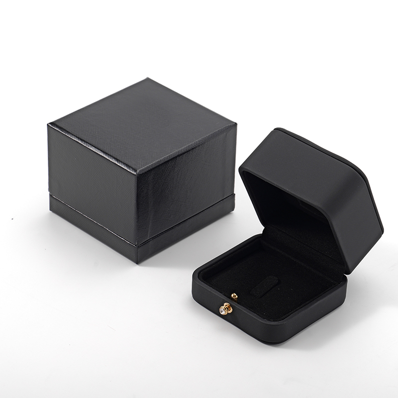 FANXI Custom black PU leather microfiber ring box