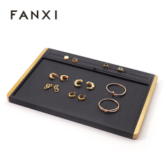 FANXI Custom black PU leather jewelry plate