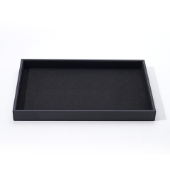 FANXI Custom black microfiber PU leather jewelry tray
