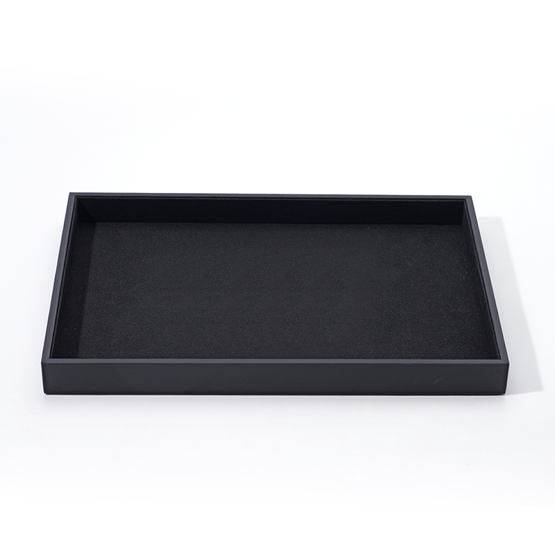 FANXI Custom black microfiber PU leather jewelry tray