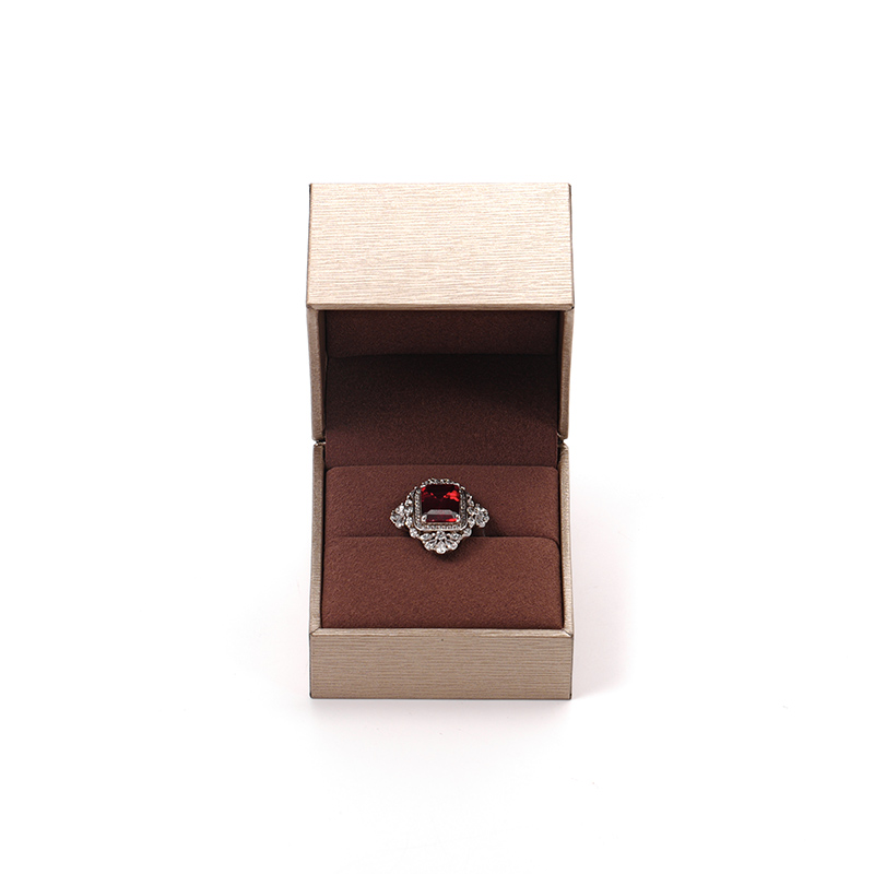 FANXI Custom champagne paper microfiber ring box