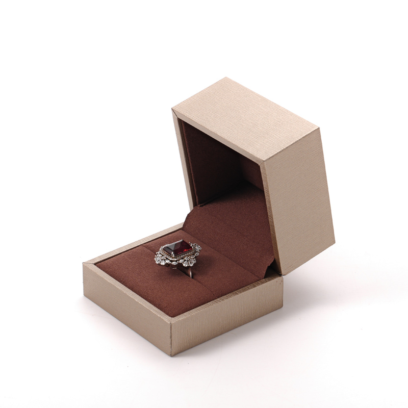 FANXI Custom champagne paper microfiber ring box