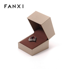 FANXI Custom champagne paper microfiber ring box
