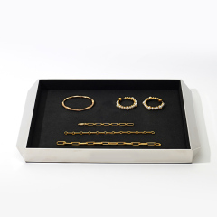 FANXI Custom black microfiber jewelry display tray