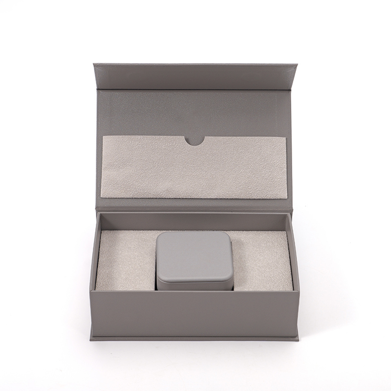 FANXI Custom grey leathere paper velvet jewelry box