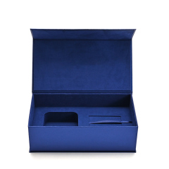 FANXI Custom blue leathere paper microfiber jewelry box