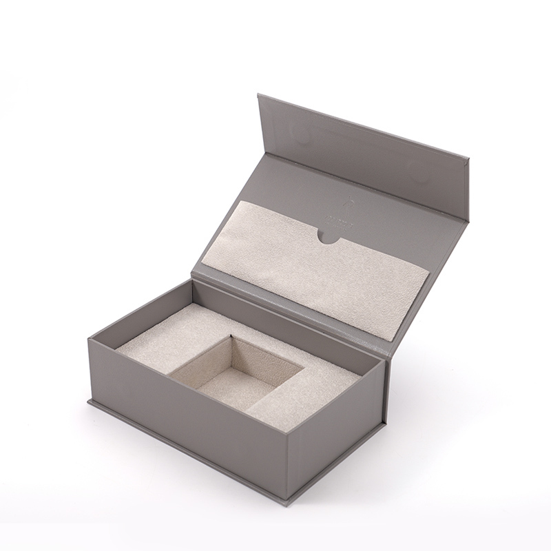 FANXI Custom grey leathere paper velvet jewelry box