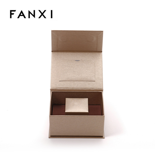FANXI Custom grey leathere paper velvet jewelry box