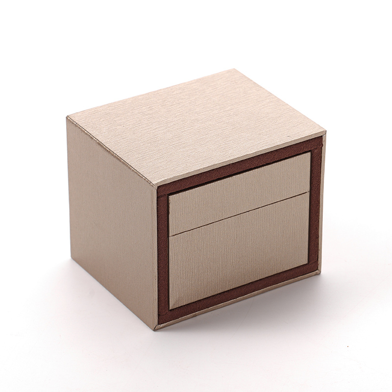 FANXI Custom champagne paper microfiber ring box