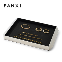 FANXI Custom black microfiber jewelry display tray
