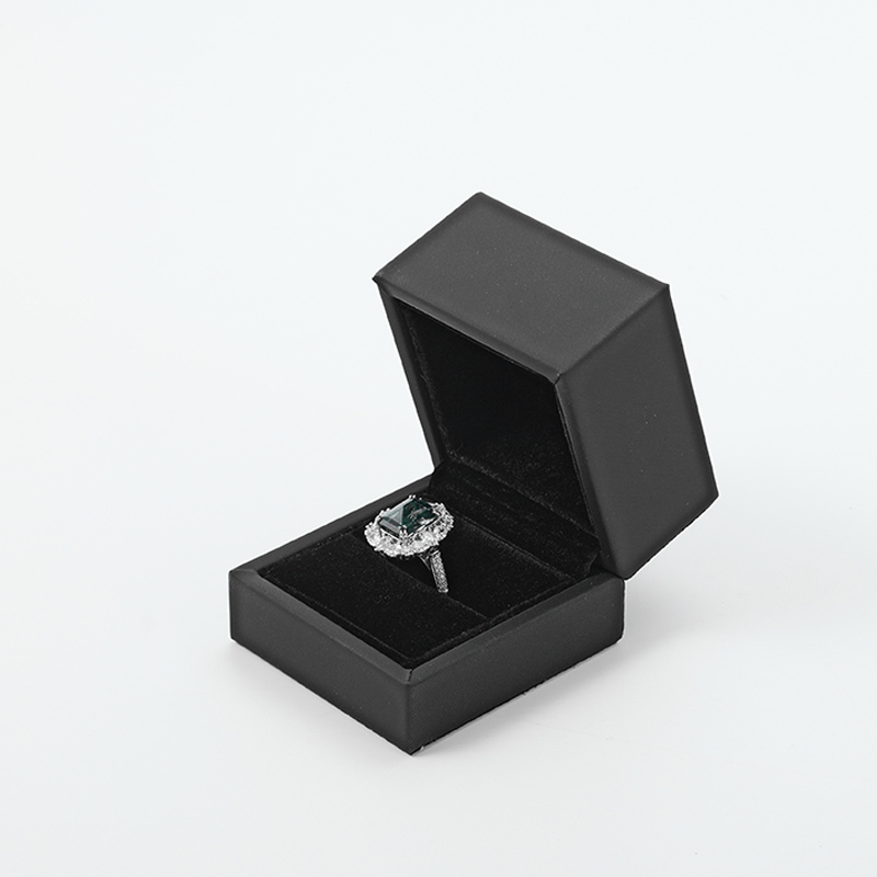 FANXI Custom balck PU leather velvet ring box
