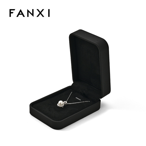 FANXI Custom black PU leather microfiber pendant box