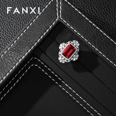 FANXI Fashion Black PU Leather Suede Jewelry Display Tray