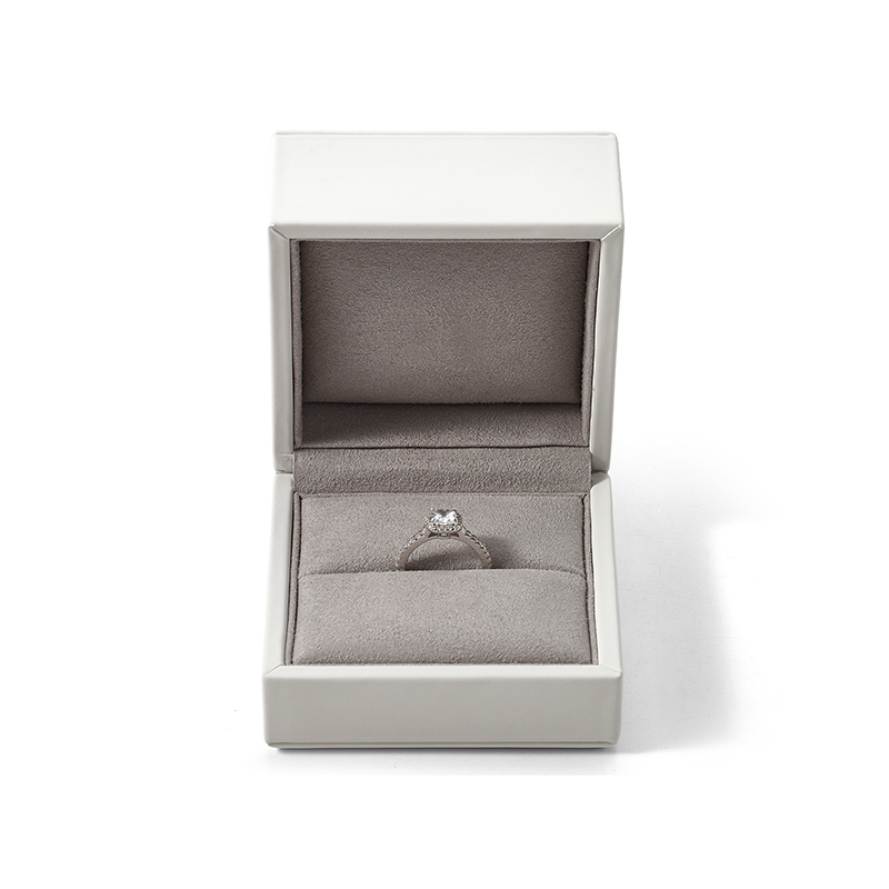 FANXI Custom white PU leather microfiber ring box
