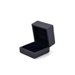FANXI Custom dark blue PU leather velvet ring earring box
