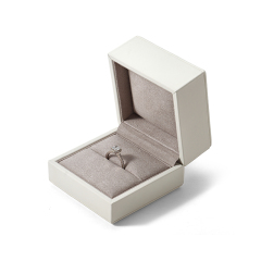 FANXI Custom white PU leather microfiber ring box