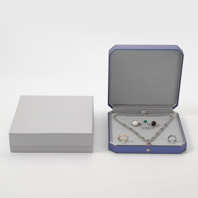 FANXI Custom blue PU leather velvet set box