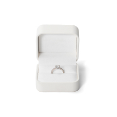 FANXI Custom white PU leather microfiber ring box