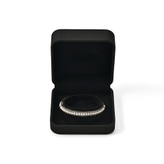 FANXI Custom black PU leather microfiber bracelet box