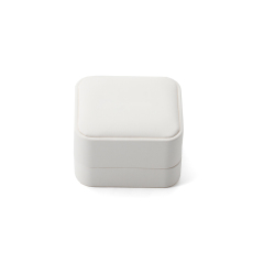 FANXI Custom white PU leather microfiber ring box