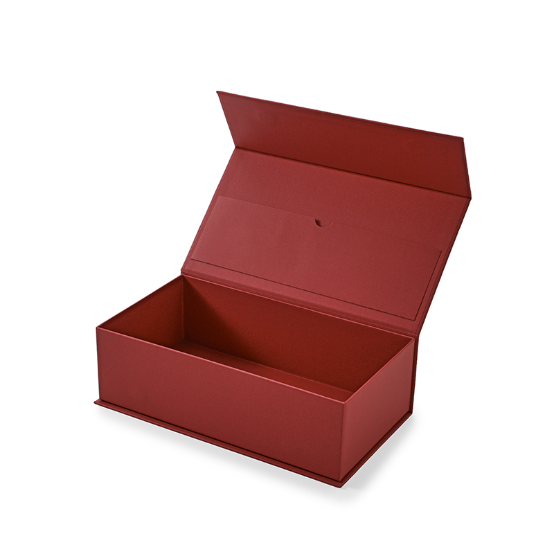 FANXI Custom red leatherette paper velvet magnetic box