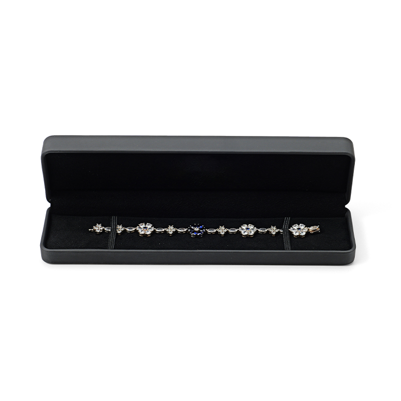 FANXI Custom black PU leather microfiber bracelet box