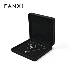 FANXI Custom black PU leather microfiber set box
