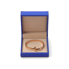 FANXI Custom dark blue PU leather velvet bangle box