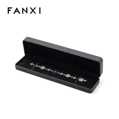FANXI Custom black PU leather microfiber bracelet box