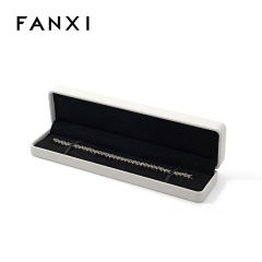 FANXI Custom white PU leather microfiber bracelet box