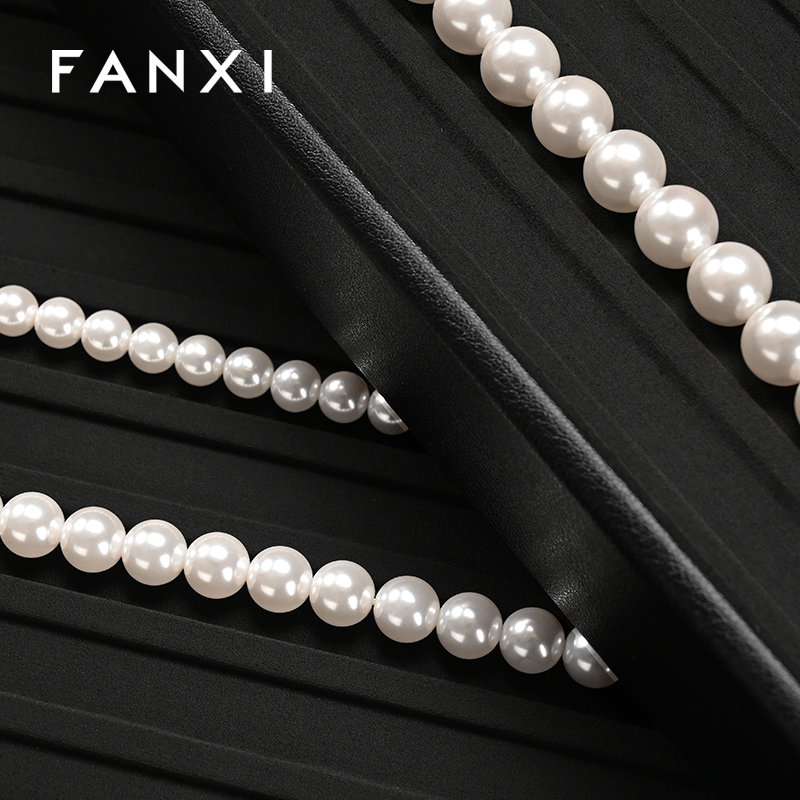 FANXI New arrival Black PU Leather Jewelry Display Tray