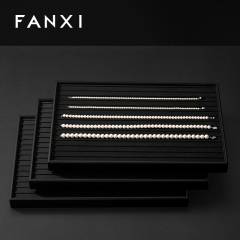 FANXI New arrival Black PU Leather Jewelry Display Tray