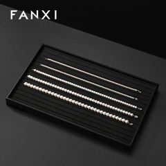 FANXI New arrival Black PU Leather Jewelry Display Tray