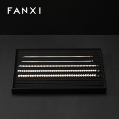 FANXI New arrival Black PU Leather Jewelry Display Tray