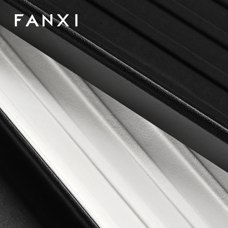 FANXI New arrival Black PU Leather Jewelry Display Tray