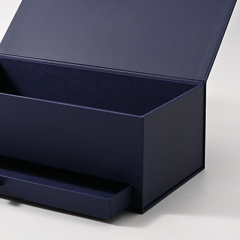 FANXI Custom Blue Paper Microfiber Drawer Magnetic Box
