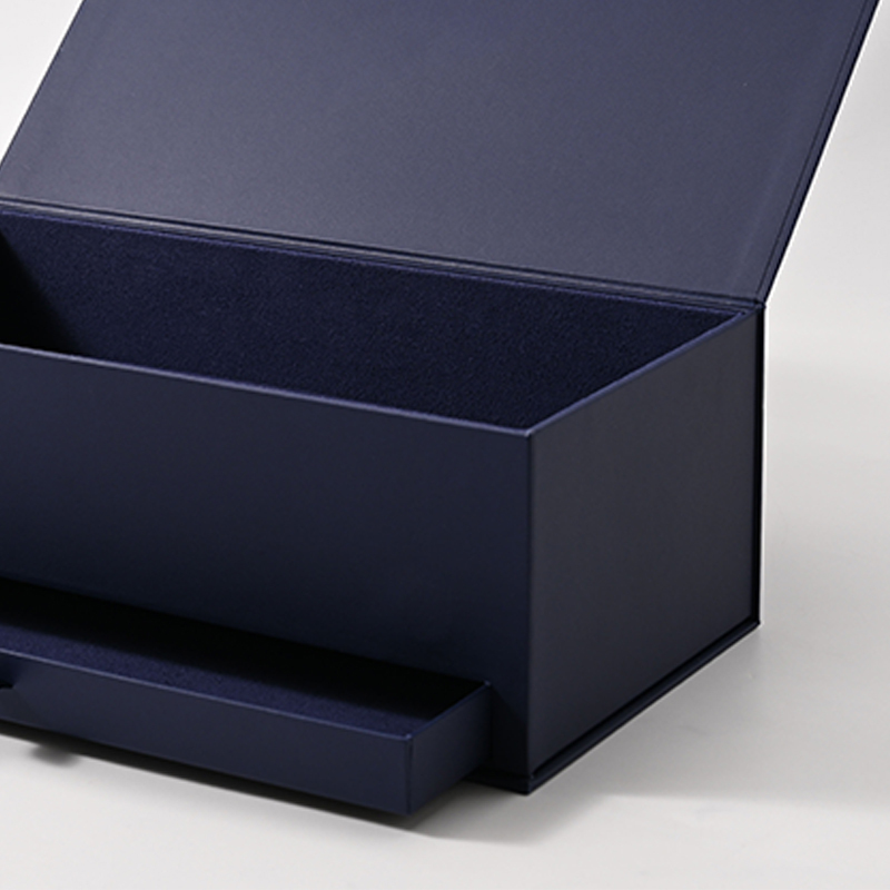 FANXI Custom Blue Paper Microfiber Drawer Magnetic Box