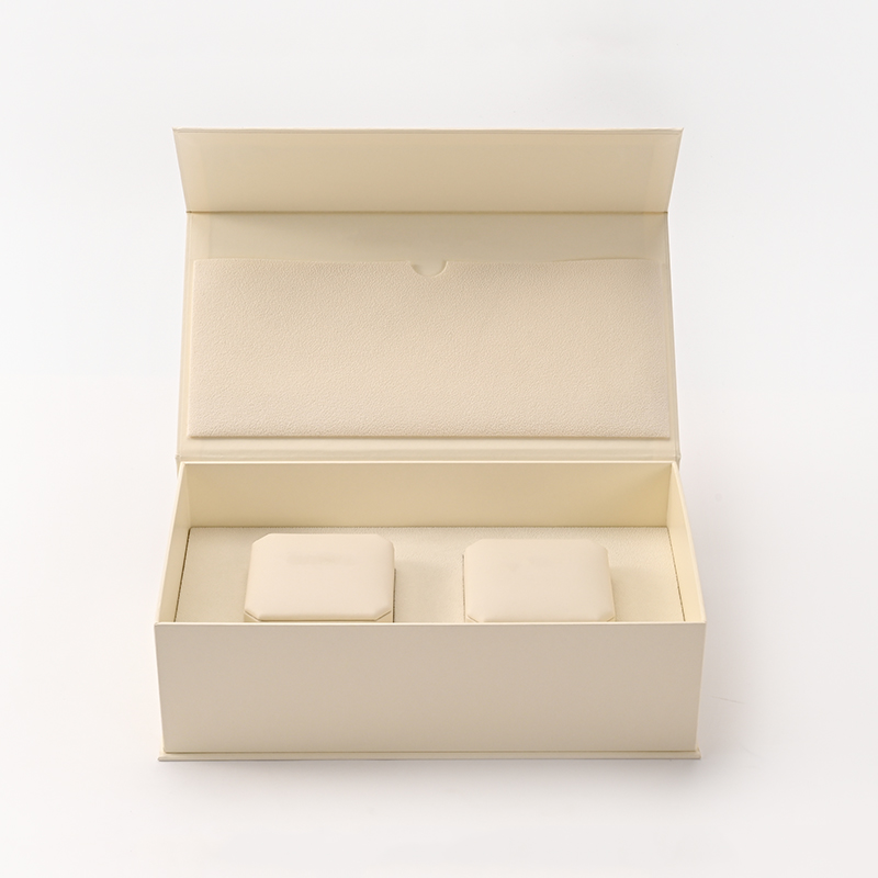 FANXI Custom Beige Leatherette Paper Velvet Magnet Box