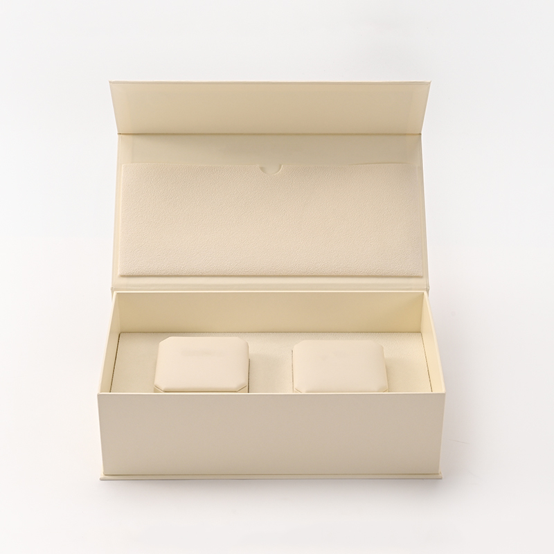 FANXI Custom Beige Leatherette Paper Velvet Magnet Box