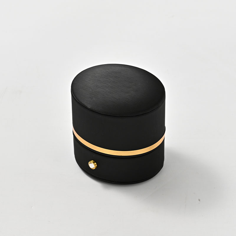 FANXI Custom Black PU Leather Velvet Ring Box