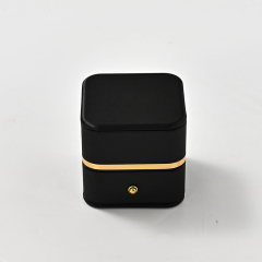 FANXI Custom Black PU Leather Microfiber Ring Box