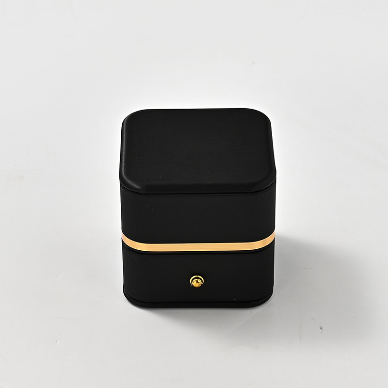 FANXI Custom Black PU Leather Microfiber Ring Box