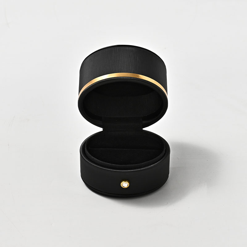 FANXI Custom Black PU Leather Velvet Ring Box