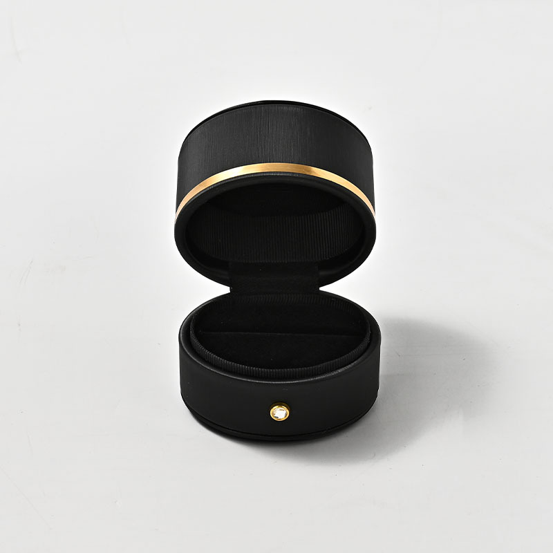 FANXI Custom Black PU Leather Velvet Ring Box