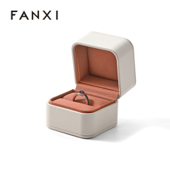 FANXI Custom White Microfiber Ring Box